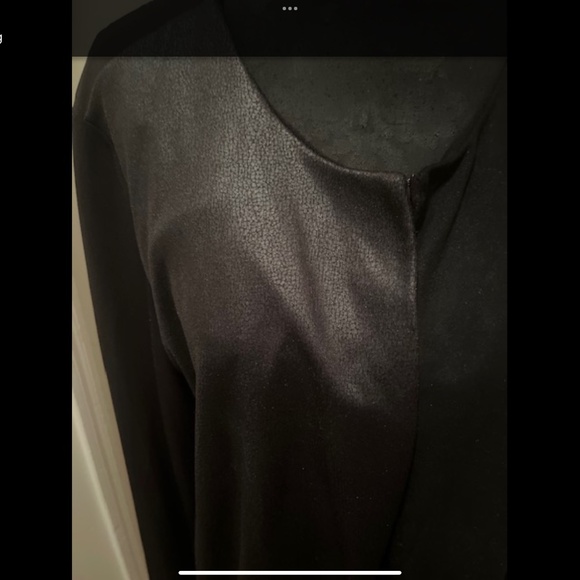 Black duster ,faux suede, jersey knit - Picture 4 of 5